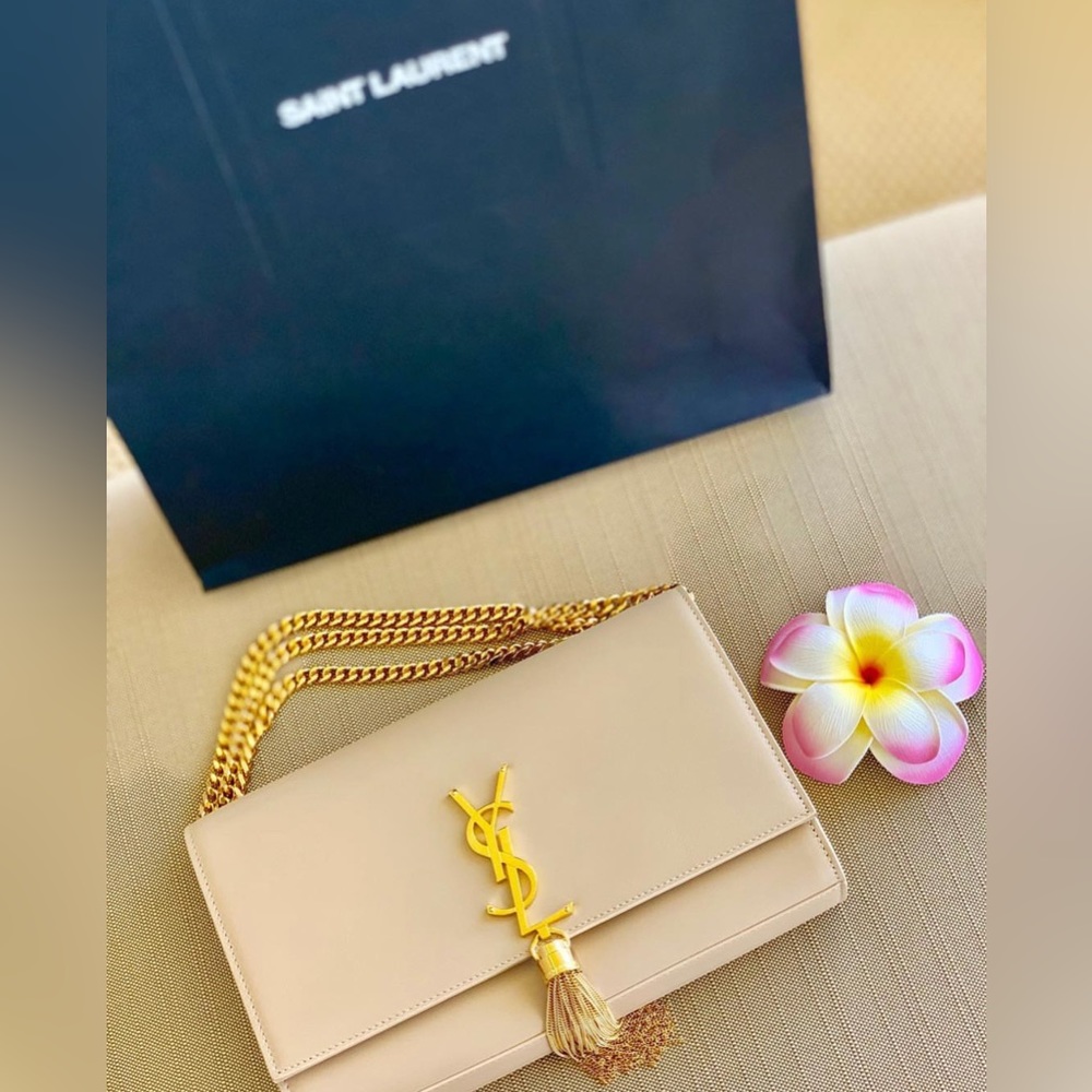 Saint Laurent Medium Kate with Gold Tassles